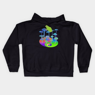 Frog Mushroom Yin Yang Psychedelic Tie Dye Kids Hoodie